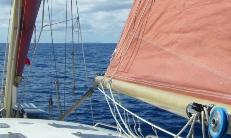 The yacht's versatile sail set: genoa, mainsail, mizzen and mizzen staysail The yacht's versatile sail set: genoa, mainsail, mizzen and mizzen staysail